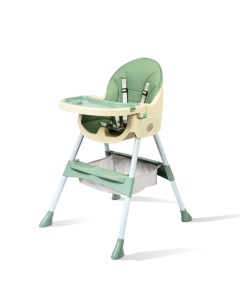 Стульчик для кормления ребенка из экокожи со съемным столиком зеленый HW00011 Solmax