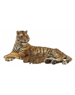 Фигурка Тигрица лежащая с тигрятами Papo