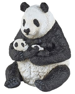 Игровая фигурка Сидящая панда с детенышем Papo