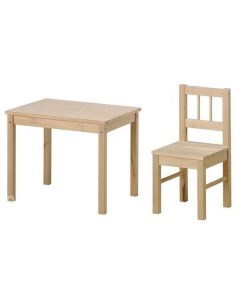 Детский комплект стол стул ECO SVALA натур деревянный Kett-up