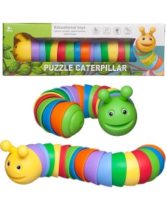 Игрушка антистресс Junfa Гусеница разноцветная гибкая 18 см Junfa toys