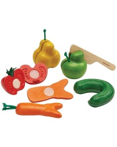 Игровой набор Plan Toys Нарежь фрукты и овощи деревянный Plantoys