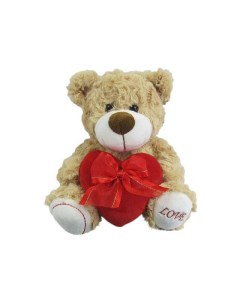 Мягкая игрушка Медведь коричневый с сердцем Love 18см Abtoys