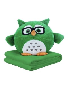 Мягкая игрушка Сова с пледом зеленая atoy004 Mishaexpo