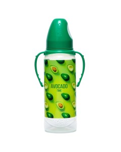 Бутылочка для кормления Авокадо 250 мл цилиндр с ручками Mum&baby