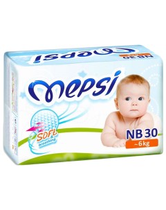 Подгузники для новорожденных Soft breathing NB 0 6 кг 30 шт Mepsi