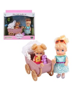 Кукла Junfa Baby Ardana На прогулке с пупсом коляской и аксессуарами A565 Junfa toys