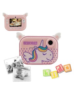 Детский фотоаппарат с функцией мгновенной печати Розовый Единорог Ar4ikol