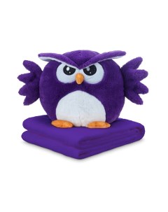 Игрушка подушка Сова с пледом 3 в 1 50 см цвет фиолетовый SovaPledFiolet Nobrand