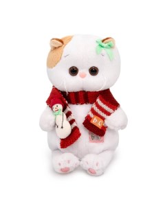 Мягкая игрушка Кошечка Ли Ли BABY в шарфике со снеговичком 20 см LB 088 Budi basa