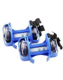 Ролики на обувь со светящимися колесами синие А1100262с Nobrand