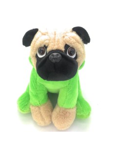 Мягка игрушка собака Мопс динозаврик BF STOY 08 цвет зеленый 20х15х12 см Baby fox