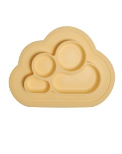 Детская силиконовая тарелка с секциями на присоске желтый Baby nice