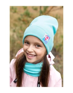 Комплект шапка снуд для девочек цв голубой р р 54 Nikastyle