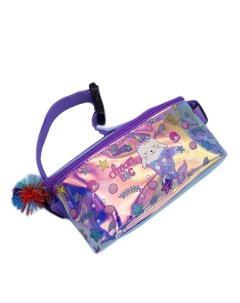 Сумочка поясная МихиМихи Caticorn с помпоном фиолетовый перламутр Mihi mihi