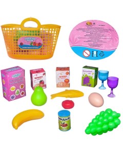 Игровой набор Abtoys Помогаю Маме Продукты в корзине 14 предметов Junfa toys