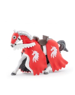 Фигурка Конь красного рыцаря с копьём 39781 Papo