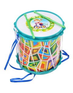 Барабан игрушечный Барабан Походный с аппликацией в ассортименте Тулигрушка