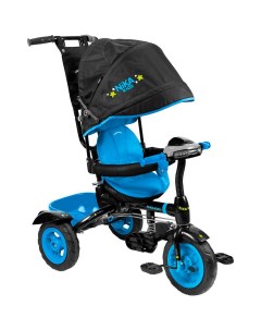 Велосипед детский трехколесный багажник игрушка голубой с черным ВДН4М 3 Nika