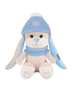 Мягкая игрушка Зайчик в голубом шарфе и шапочке со снежинкой 20 см JL 032208 20 Maxitoys