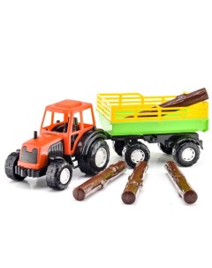 Машинка Трактор с прицепом и дровами 42см Toy mix