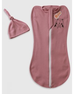 Набор Newborn пеленка кокон и шапочка с узлом Cloud Pink р 62 Rant