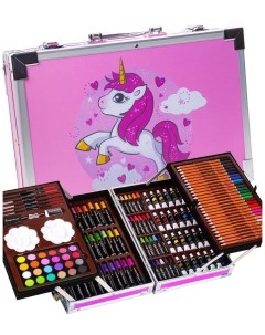 Пони Набор для рисования и творчества в чемоданчике 147 предметов розовый Gadzhetsshop