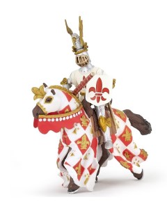 Набор фигурок Рыцарь Флёр де Лис в белом и его лошадь 39790 39789 Papo