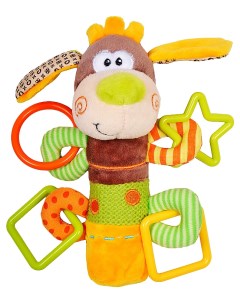 Развивающая игрушка пищалка с погремушками Песик Том 93558 Жирафики