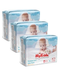 Подгузники трусики для детей Premium M 6 10 кг 114 шт 3 уп x 38 шт Mykiddo
