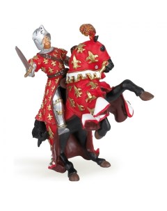 Набор фигурок Принц Филипп в красном на рыцарской лошади 39252 39257 Papo