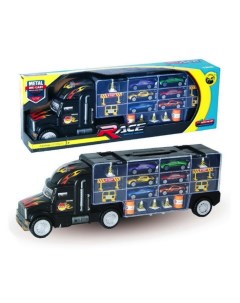 Машинка Автовоз в комплекте с металлическими машинками и дорожными знаками LA 012 Junfa toys