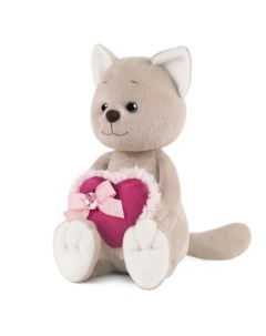 Мягкая игрушка Романтичный котик с розовым сердечком MT GU022020 1 25 25 см Maxitoys