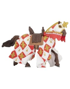Игровая фигурка Лошадь с символом Флер де Лис белая Papo