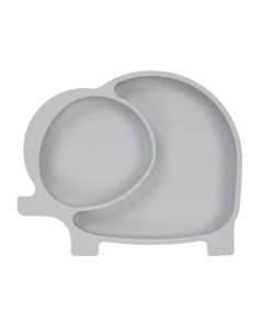 Детская силиконовая тарелка с секциями на присоске серый Baby nice