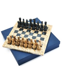 Шахматы каменные Карфаген мрамор и ракушечник 30 ON W015 Pakshah