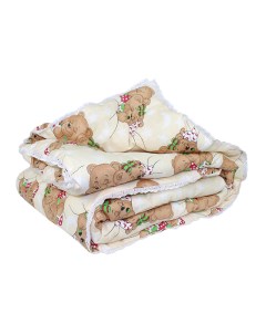 Одеяло 110х140 лебяжий пух бежевое для новорожденных малышам в кроватку Маленькая соня