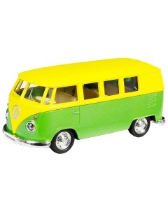 Автобус металлический Volkswagen Type2 Transporter желтый зеленый 1 32 Rmz city