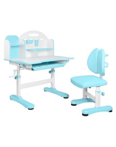 Комплект Fiona парта стул надстройка выдвижной ящик голубой Anatomica