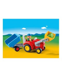 Игровой набор 1 2 3 Трактор с прицепом Playmobil