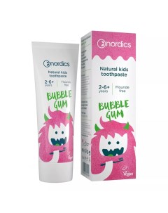 Паста зубная Natural Kids Toothpaste детская bubble gum 50 мл Nordics