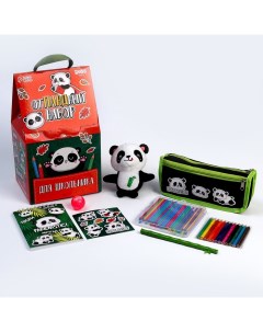 Milo toys Подарочный набор школьника с мягкой игрушкой Панда 8 предметов Milotoys