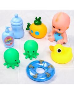 Набор игрушек для игры в ванне Пупс 2 7 предметов цвет МИКС Крошка я