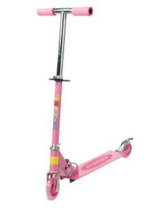 Самокат со светящимися колесами высота руля 63 68 см розовый S+s toys