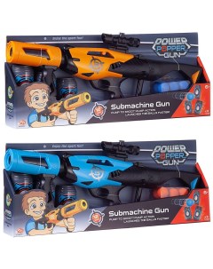 Бластер Junfa Пистолет c 12 мягкими шариками и 3 банками мишенями Junfa toys