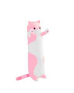 Мягкая игрушка антистресс кот батон багет 90 см розовый Market toys lab