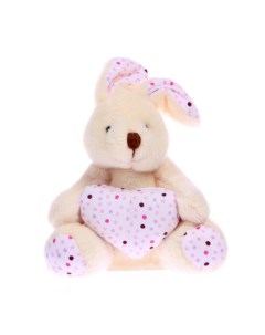 Мягкая игрушка Кролик с сердцем на брелоке цвета МИКС Nobrand
