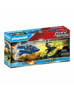Игровой набор Полицейский самолет погоня за дроном Playmobil