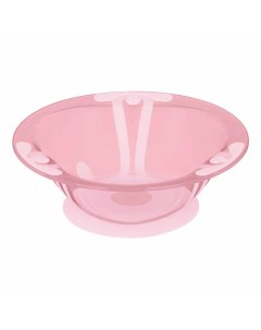 Тарелка детская глубокая на присоске 300 мл розовая Kidfinity