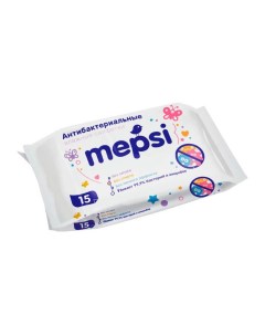 Влажные салфетки антибактериальные очищающие 15 шт Mepsi